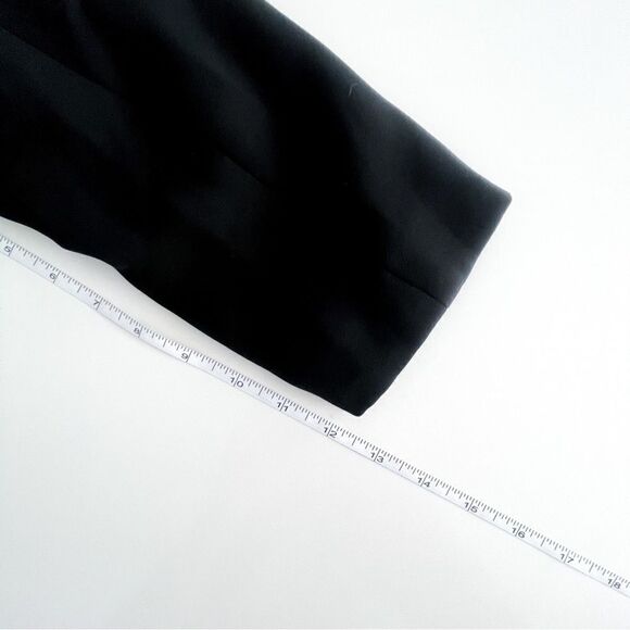 A & K Designs Cropped Blazer Jacket Women's 6P Black White Trim Notched Lapels - Picture 9 of 10